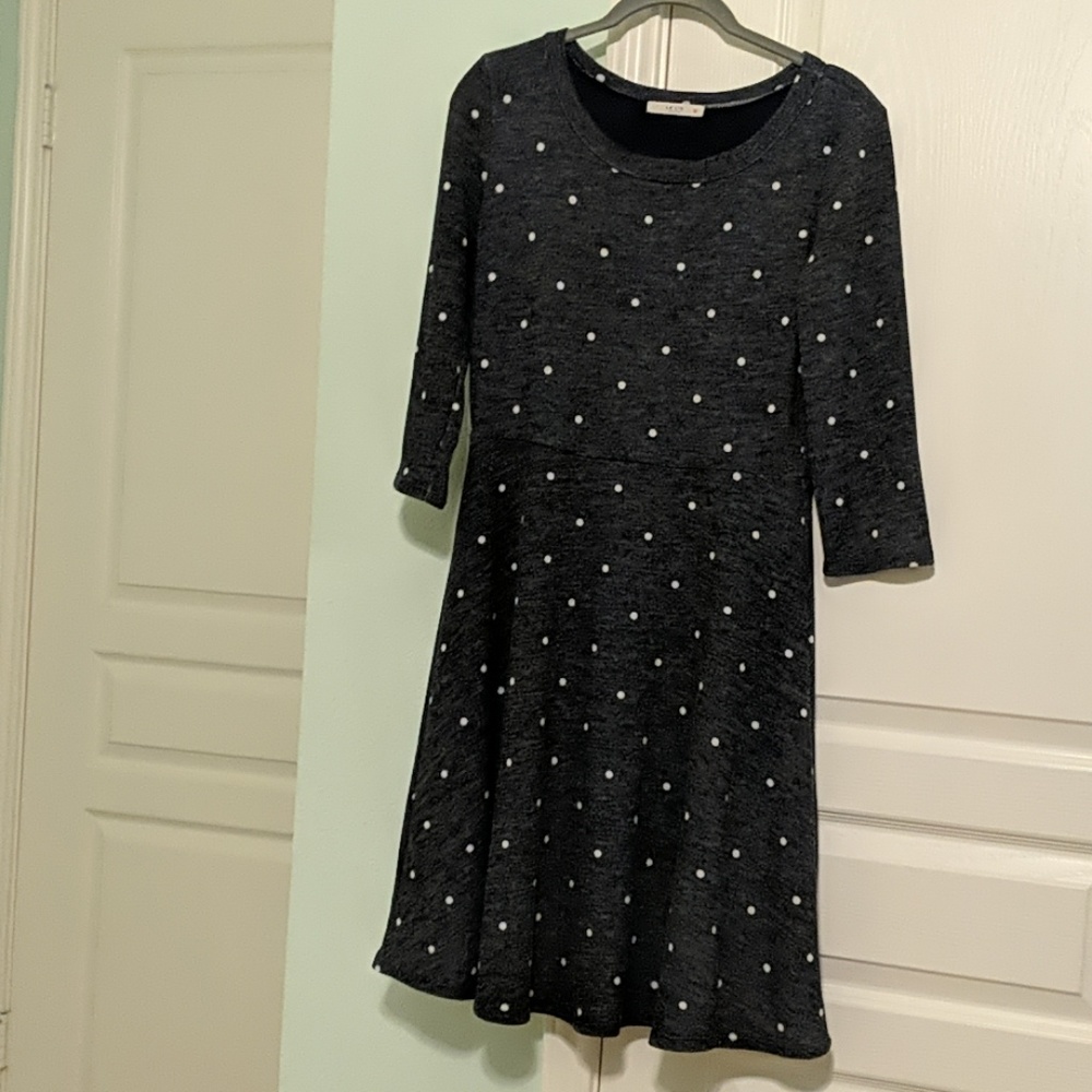 Polka Dot A-Line Sweater Dress